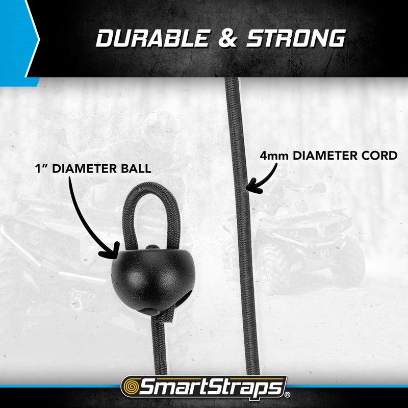 SmartStraps Adjustable Toggle Ball Bungee Cord, Adjust Tension And Length From 2-12â€ â€“ Great To Keep In Your Car, Boat And Workshop (pack of 8) - Image 4